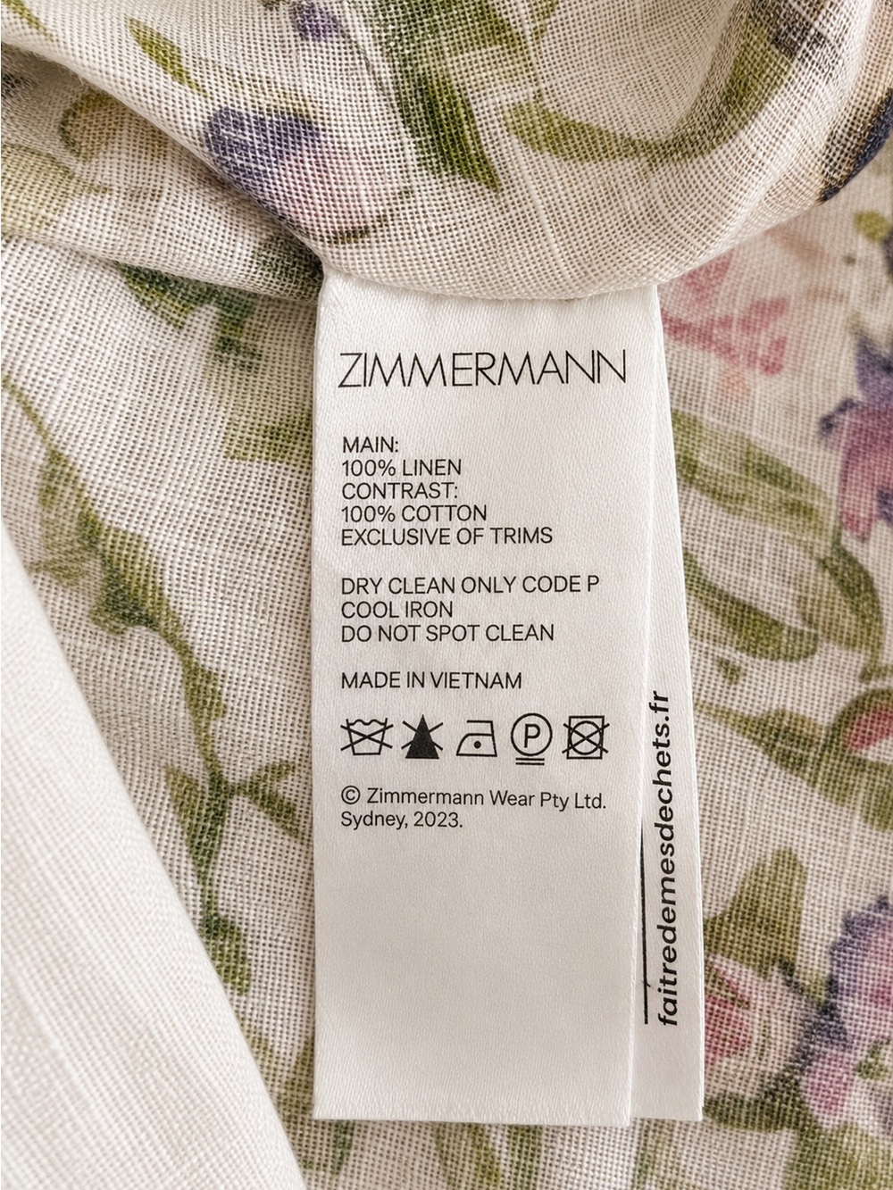 Zimmermann Floral Linen Mini Dress Size 0 - Picture 4 of 5